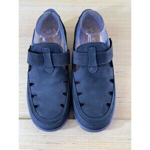 Orthofeet womens black 10 D T-Strap Diabetic Comfort Shoes